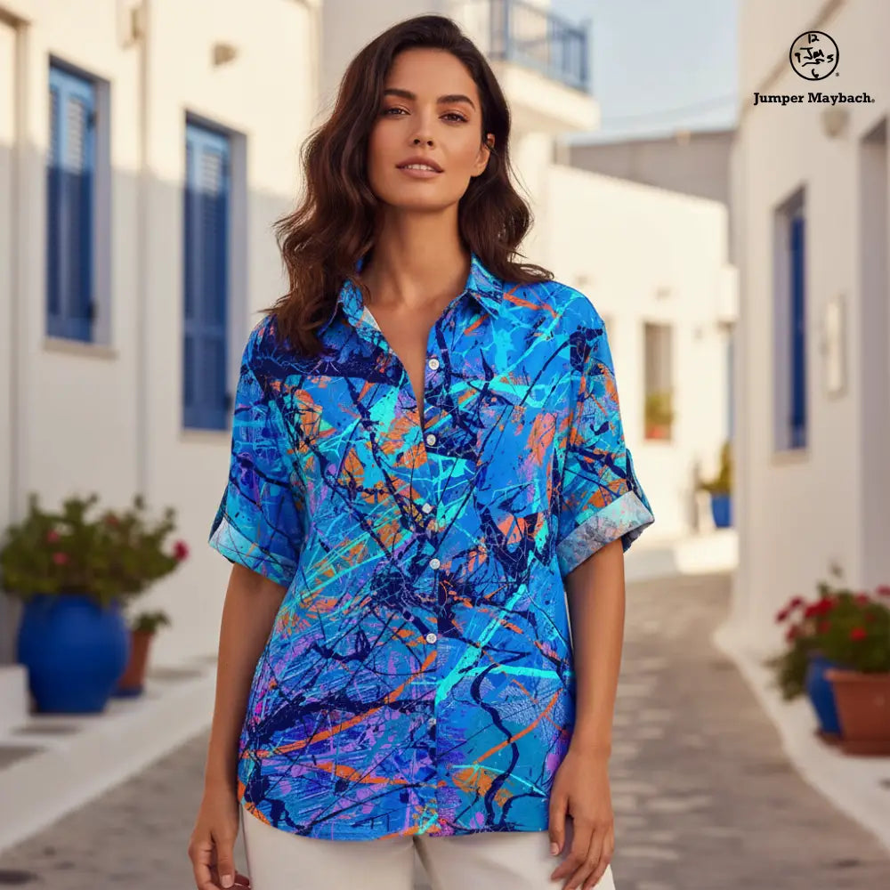 Unisex Harbor of Future Dreams Resort shirt by Jumper Maybach®, featuring a relaxed fit and vibrant design.