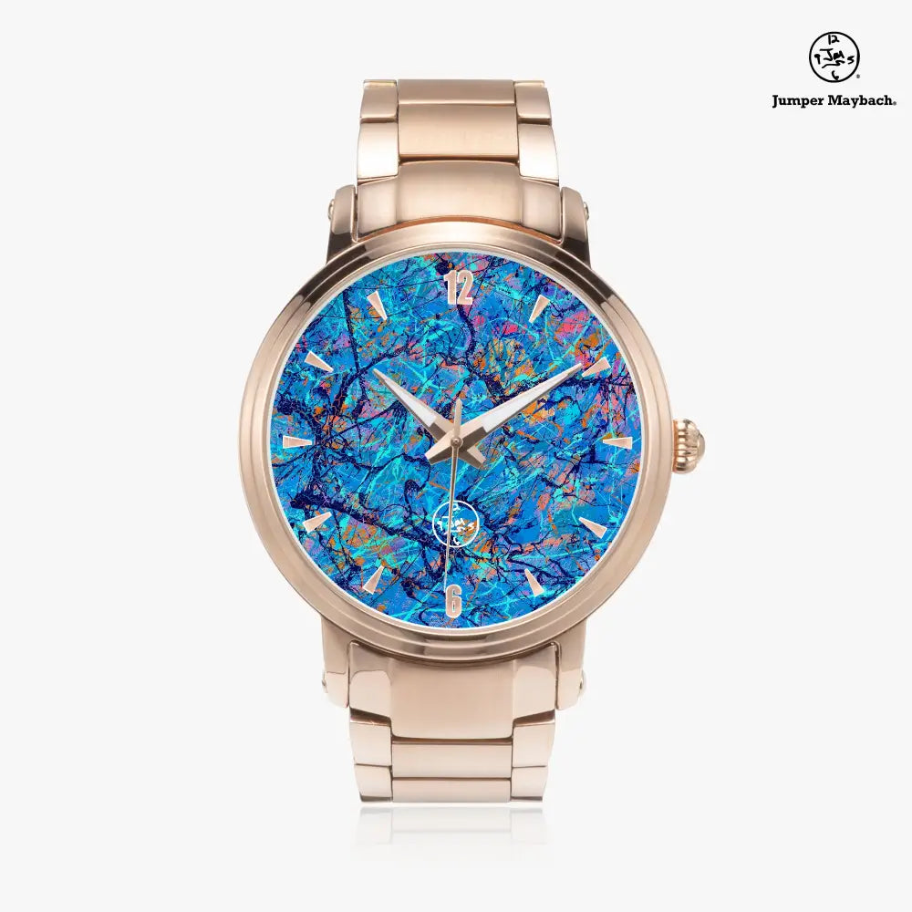 JetPrint Fulfillment Harbor of Future Dreams steel strap automatic watch with indicators, featuring a sleek stainless steel band and modern design.