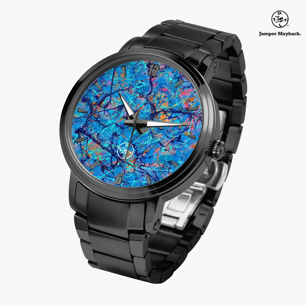 JetPrint Fulfillment Harbor of Future Dreams steel strap automatic watch by Jumper Maybach® with time indicators on a sleek watch face.