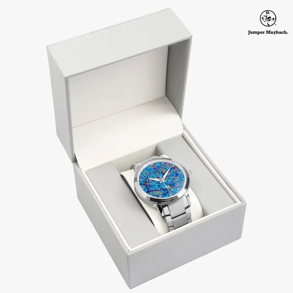 JetPrint Fulfillment steel strap watch with automatic movement, indicators, and sleek design from the Harbor of Future Dreams collection.