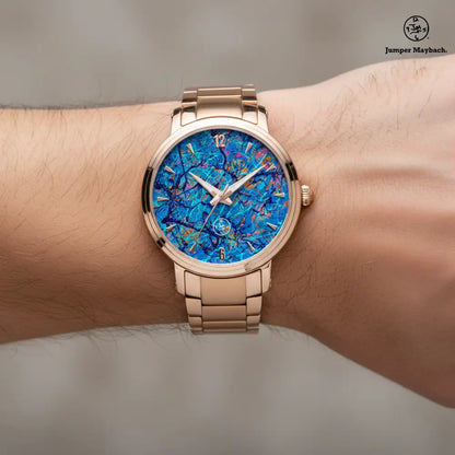 JetPrint Fulfillment Harbor of Future Dreams steel strap automatic watch with indicator, sleek design, and stainless steel band.