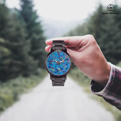 Steel strap automatic watch by Jumper Maybach with indicators, featuring a sleek design and durable metal band.
