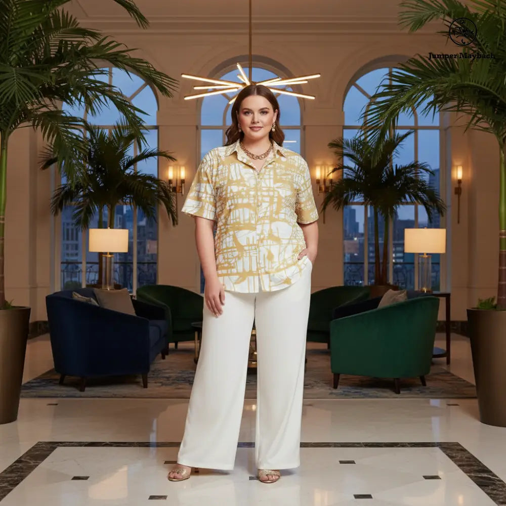 Plus size resort unisex shirt by Jumper Maybach, featuring a stylish Honey Matrix design in men's clothing style.