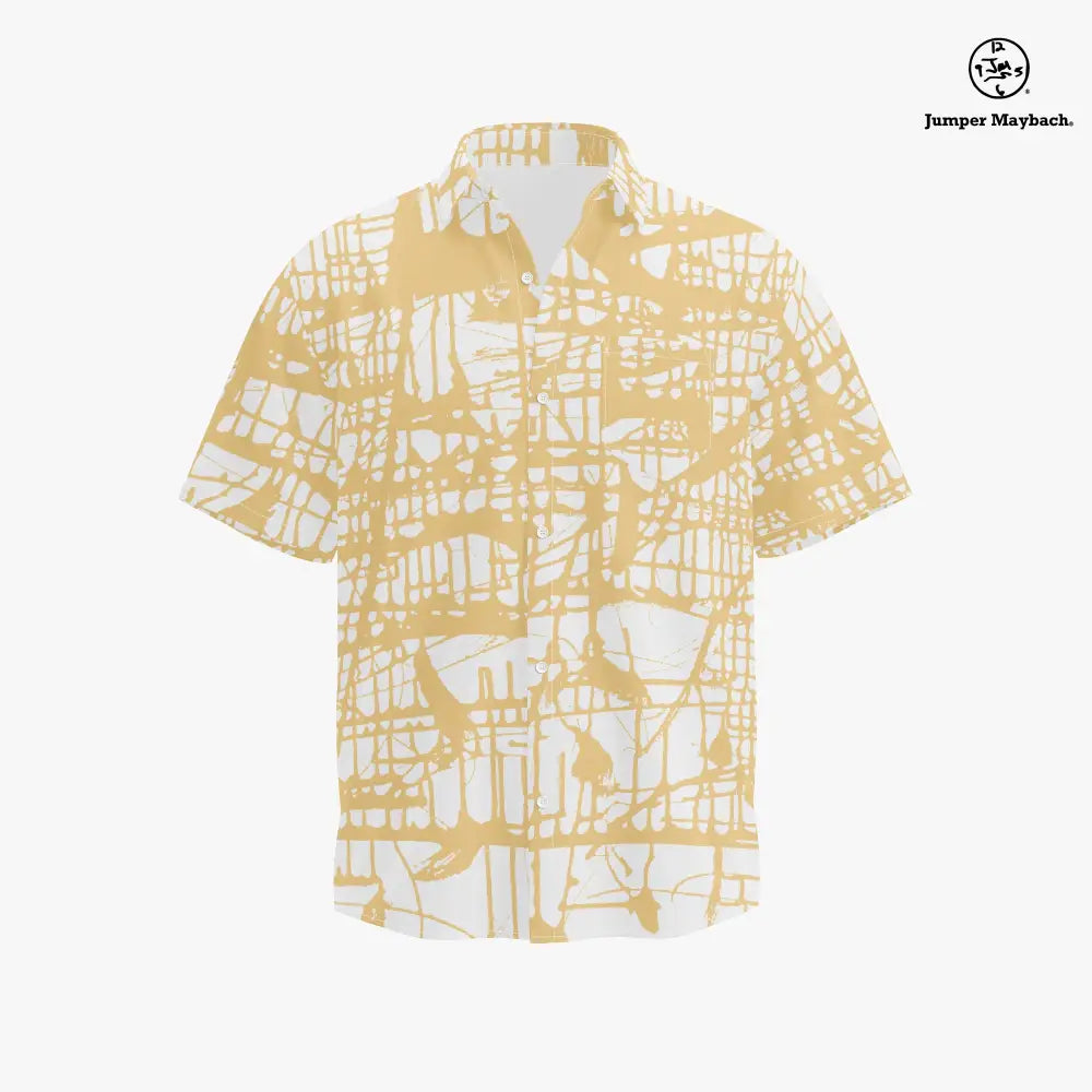 Plus size resort unisex shirt by Jumper Maybach, featuring Honey Matrix pattern in men's casual clothing style.