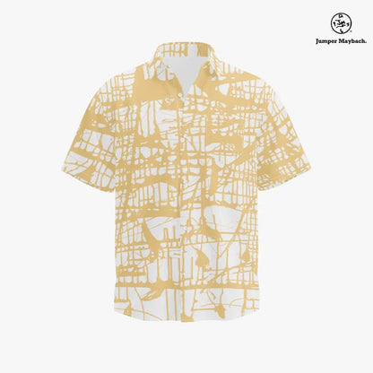 Plus size resort unisex shirt by Jumper Maybach, featuring Honey Matrix pattern in men's casual clothing style.