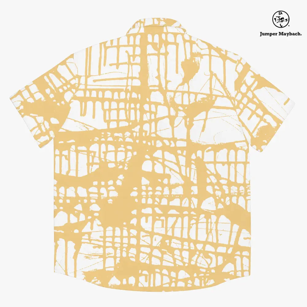 Honey Matrix Resort unisex shirt by Jumper Maybach, stylish men's clothing with vibrant honey-themed design on fabric.