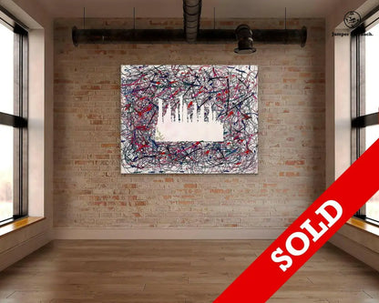 Houston Skyline Night - Original Painting - SOLD - Jumper Maybach Artwork