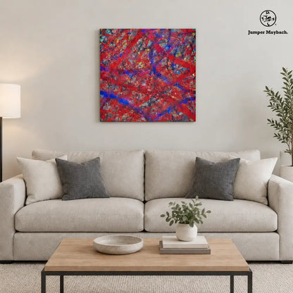 Inertia square embellished canvas living room