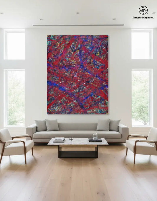 Thumbnail of Jumper Maybach's "Inertia" original artwork, showcasing vibrant abstract colors and dynamic brushstrokes.