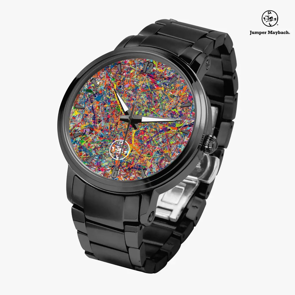 Infinite Candy Quasar Steel Strap Automatic Watch with indicators by Jumper Maybach® featuring a sleek steel band and detailed dial.