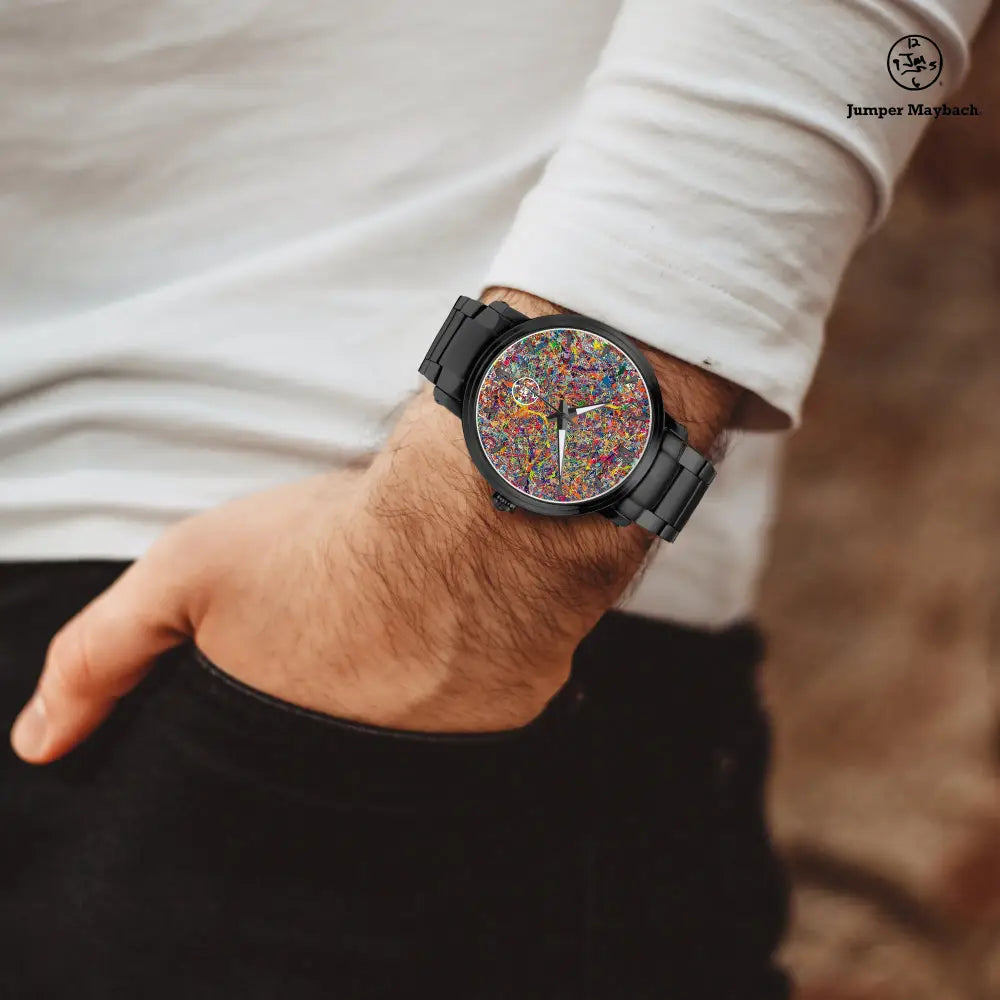 JetPrint Fulfillment Steel strap watch featuring automatic movement, indicators, and Quasar Steel Strap design by Jumper Maybach®.