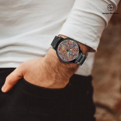 JetPrint Fulfillment Steel strap watch featuring automatic movement, indicators, and Quasar Steel Strap design by Jumper Maybach®.