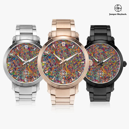 JetPrint Fulfillment Infinite Candy Quasar steel strap watch by Jumper Maybach® with automatic movement and indicator features.