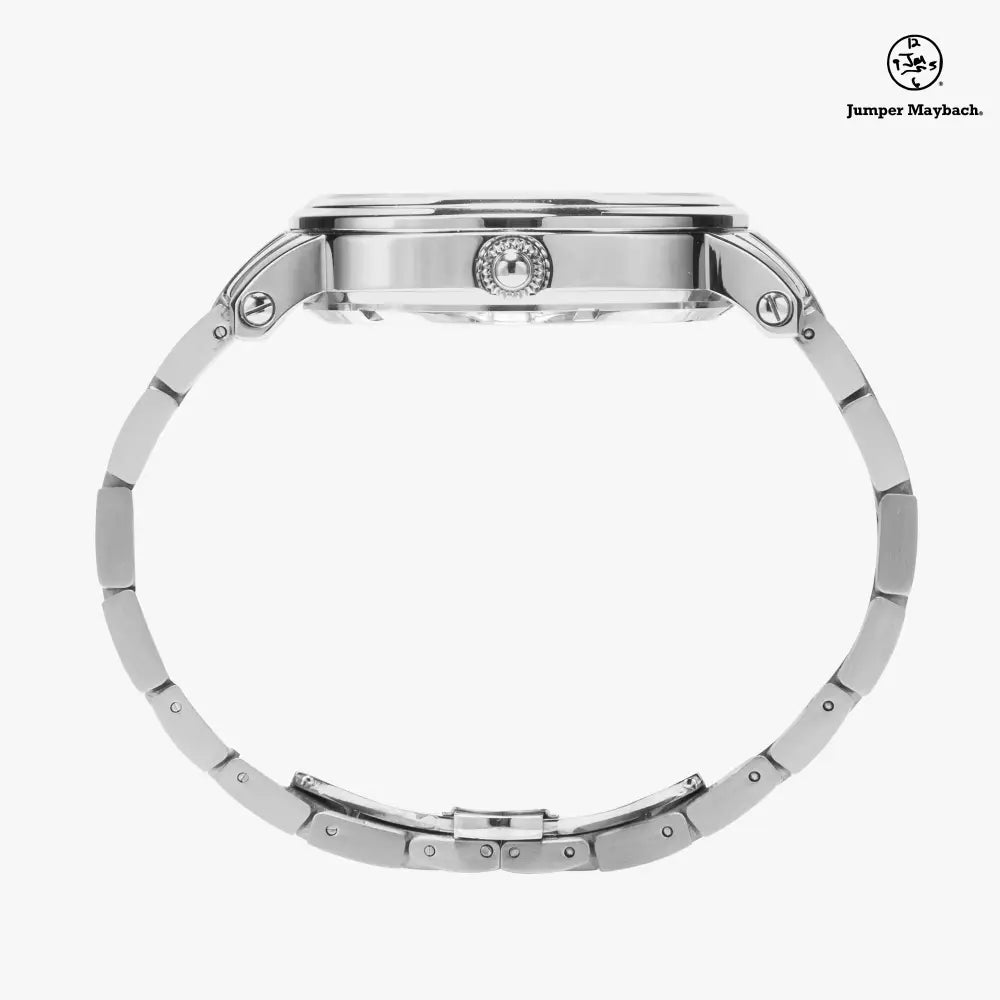 JetPrint Fulfillment Infinite Candy Quasar steel strap watch by Jumper Maybach with automatic movement and time indicators.
