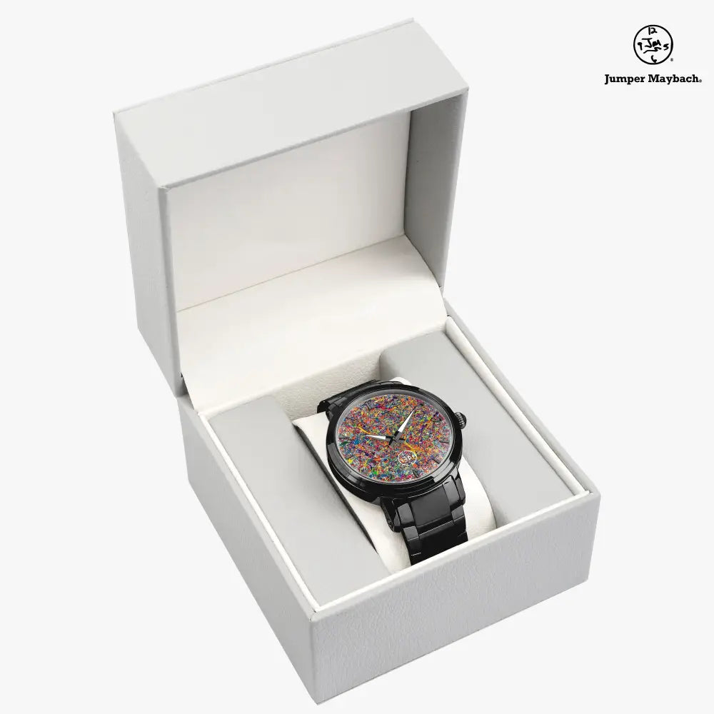 JetPrint Fulfillment Infinite Candy Quasar steel strap watch by Jumper Maybach with automatic movement and indicator features.