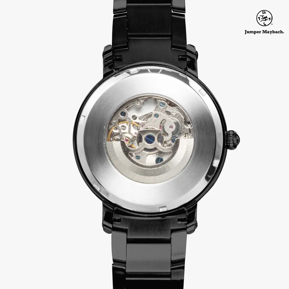 JetPrint Fulfillment Infinite Candy Quasar steel strap automatic watch by Jumper Maybach with indicator display and sleek design.