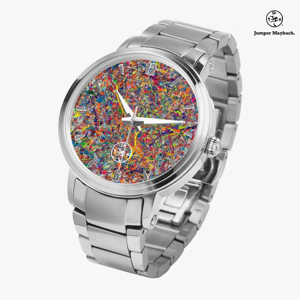 JetPrint Fulfillment Infinite Candy Quasar steel strap watch by Jumper Maybach® with automatic movement and indicator details.