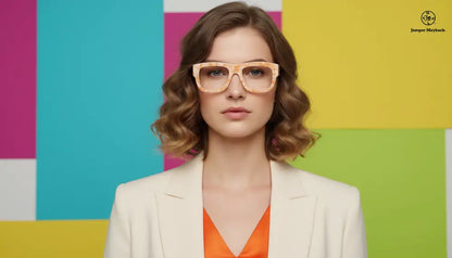 OPR The Andrea eyewear with honey-colored frames and sleek design, showcasing stylish and modern eyeglasses.