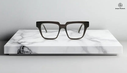 Stylish black eyeglasses with art-inspired temples from OPR's JM x OPR The Dante eyewear collection.