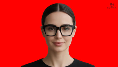 Stylish black eyeglasses with modern frames and art temple details from OPR's JM x OPR The Dante eyewear collection.