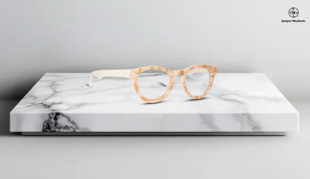 OPR The Filippo eyewear with honey-colored frame and stylish design, showcasing a modern and sophisticated look.