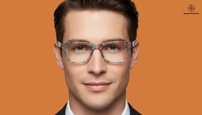 OPR JM x OPR The Stefano eyewear front view showing stylish frames and clear lenses on a neutral background.