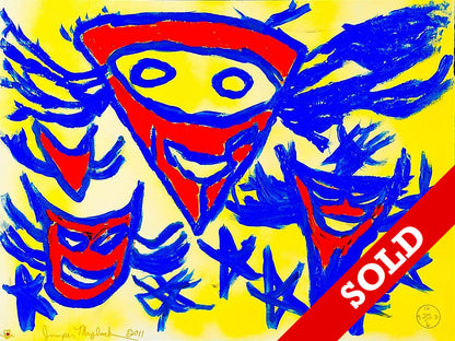 Carnival Red Masks - Original Painting - SOLD - Jumper Maybach