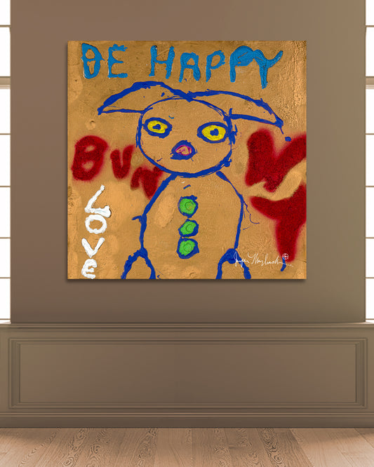 Be Happy Bunny (Print on Canvas) - Jumper Maybach