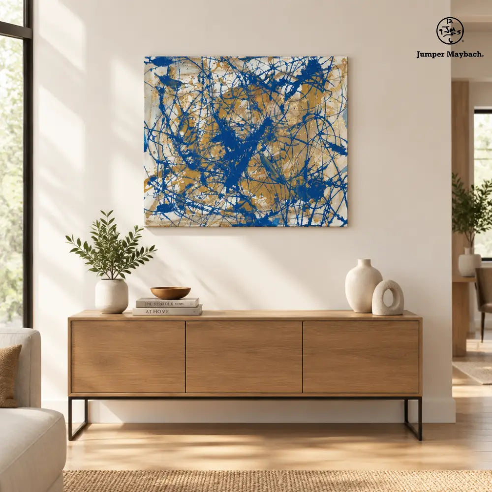 Jumper's Hover Angels (Print on Canvas) - living room vignette - Jumper Maybach Prints