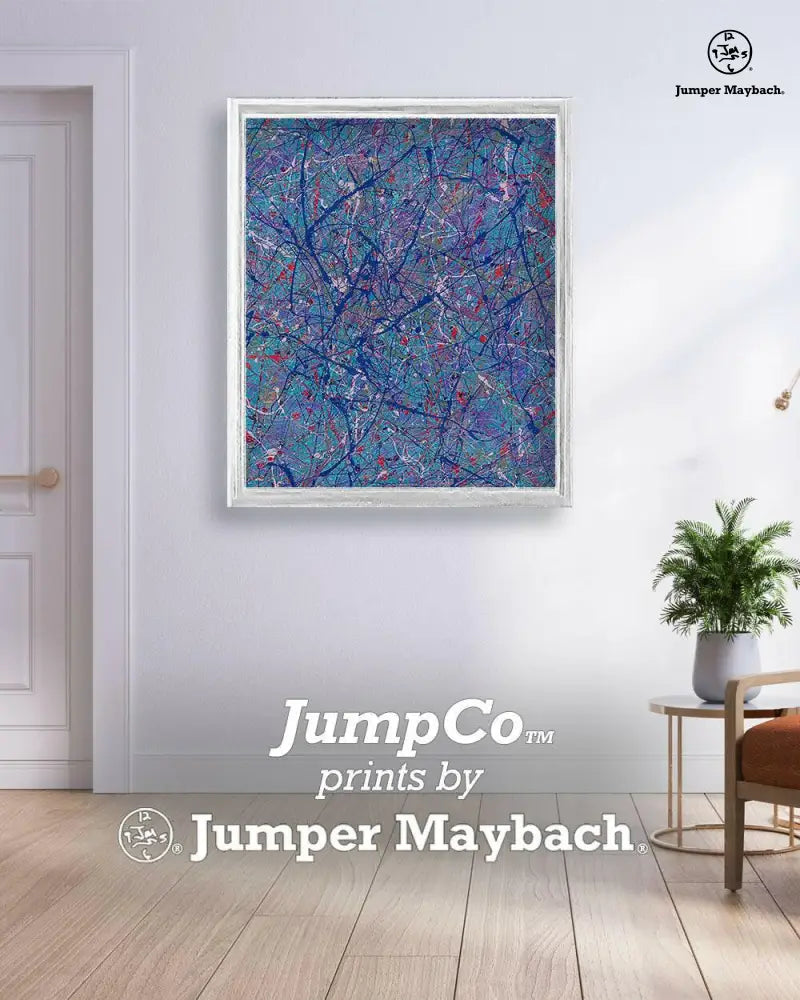 Jumper Maybach Sleeping Stars print on paper featuring a celestial star design in a white room setting.