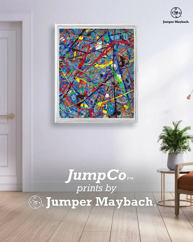 Print of Jumper's Supernova by Jumper Maybach, featuring vibrant abstract art on white paper background.