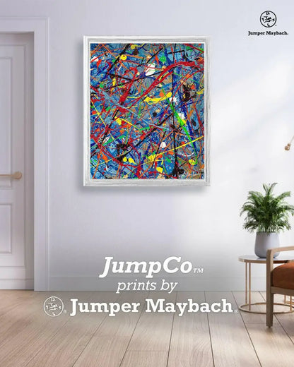 Print of Jumper's Supernova by Jumper Maybach, featuring vibrant abstract art on white paper background.