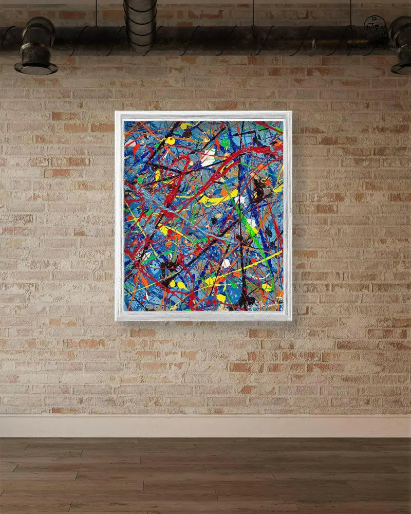Jumper Maybach Supernova print on paper featuring vibrant abstract artwork with cosmic-inspired colors and dynamic design.