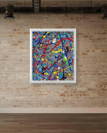 Jumper Maybach Supernova print on paper featuring vibrant abstract artwork with cosmic-inspired colors and dynamic design.