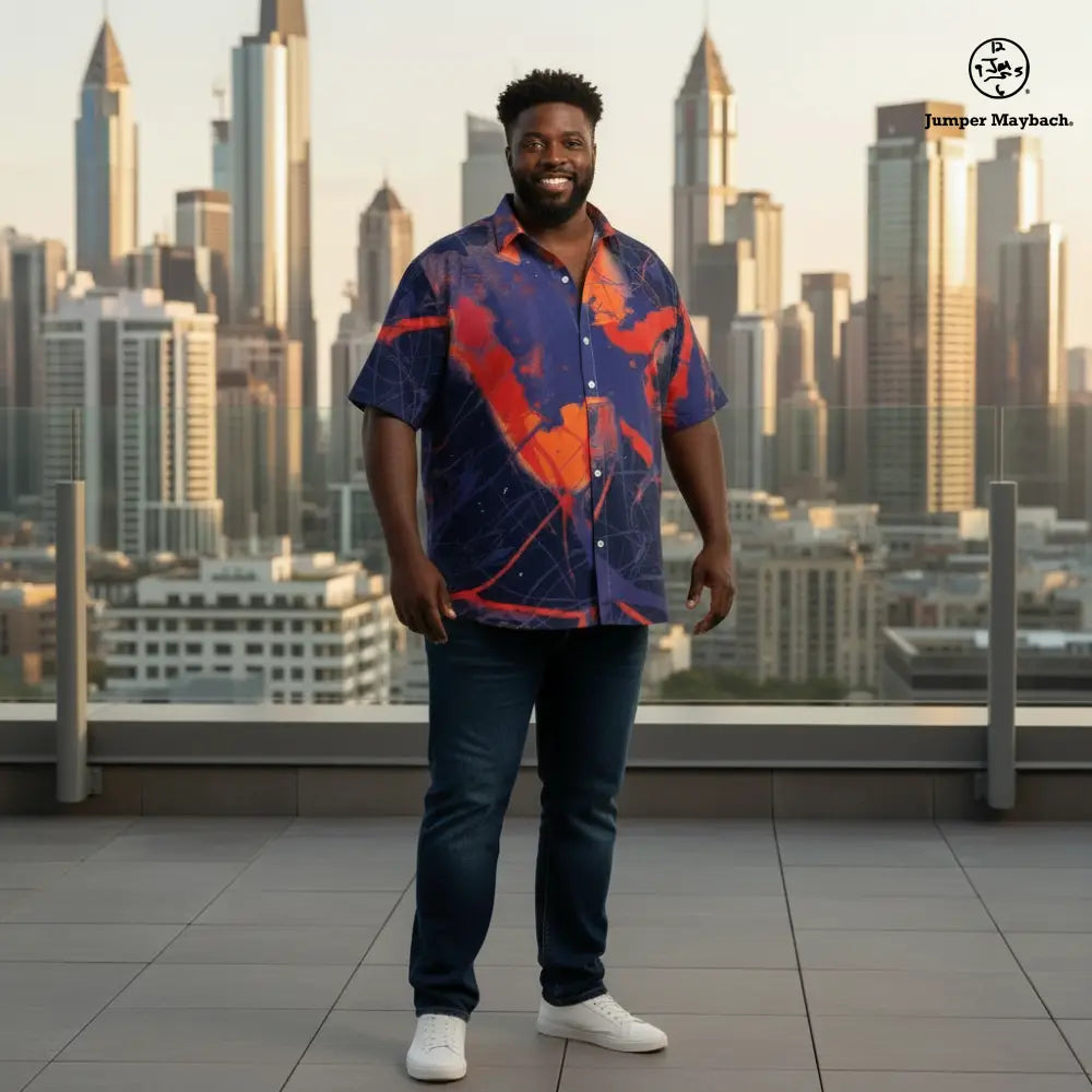 New Galaxy PLUS SIZE Resort UNISEX Shirt by Jumper Maybach, casual men's and women's clothing in vibrant galaxy print