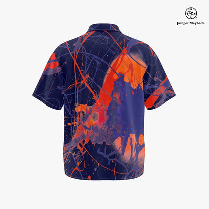 Plus size Galaxy Resort unisex shirt by Jumper Maybach, featuring a colorful galaxy print, casual men's clothing style.