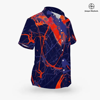 Unisex Galaxy Resort shirt by Jumper Maybach® featuring celestial print, casual men's clothing, displayed on a neutral background.
