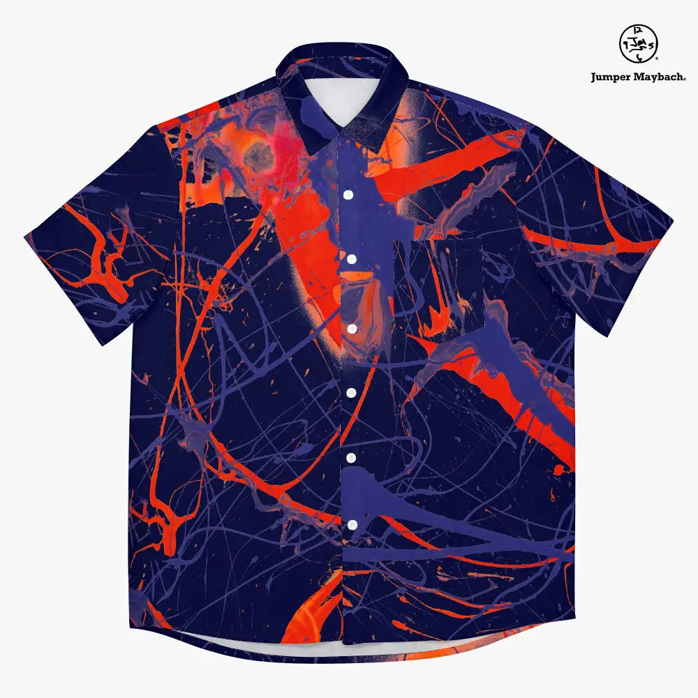 Unisex Galaxy Resort shirt by Jumper Maybach® for men, featuring a vibrant galaxy print on a stylish casual shirt.