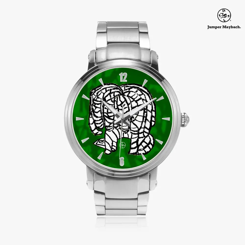 Noble Elephant Steel Strap Automatic Watch by Jumper Maybach with time indicators on stainless steel strap