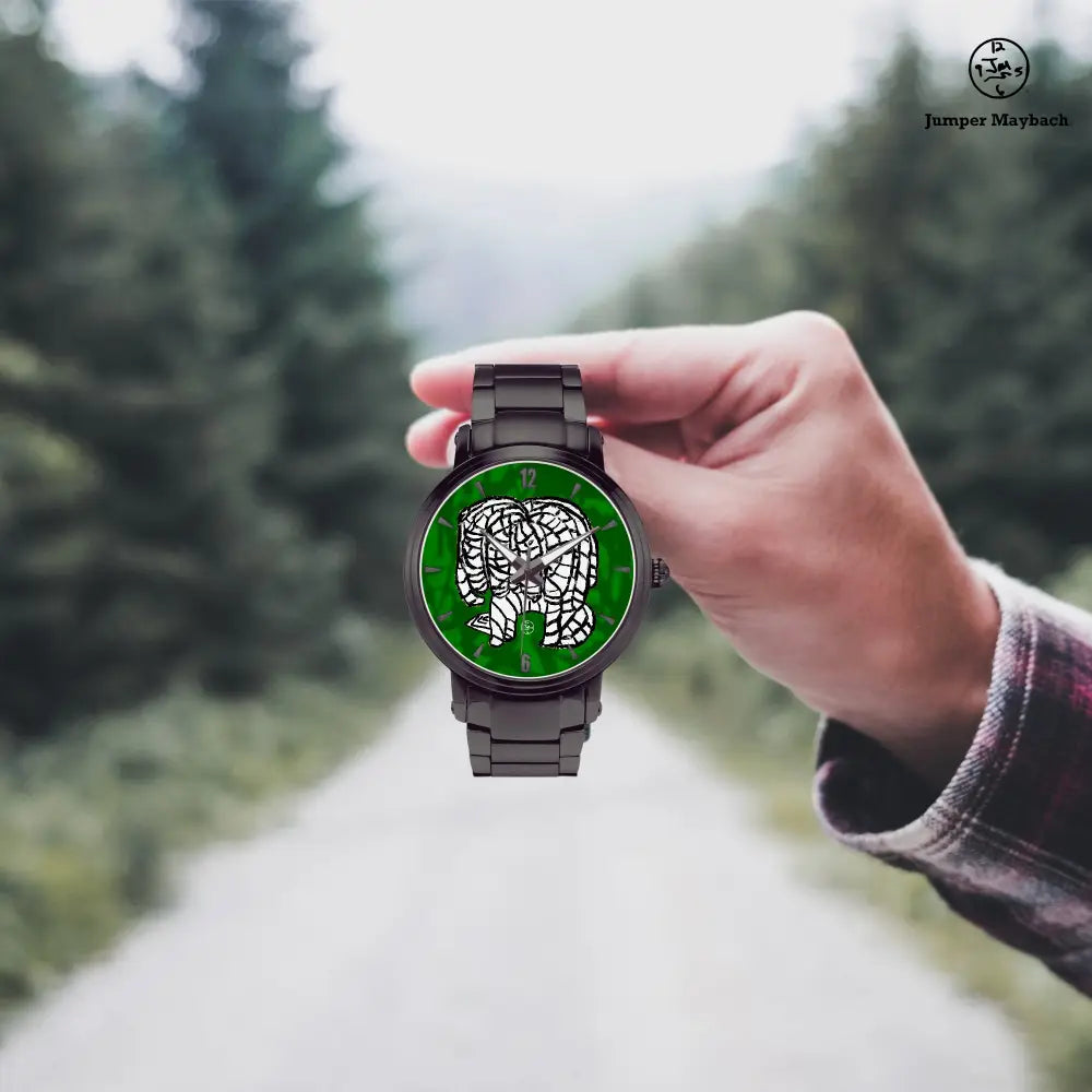 Noble Elephant Steel Strap Automatic Watch by Jumper Maybach® with indicators, featuring a sleek stainless steel band and detailed dial.