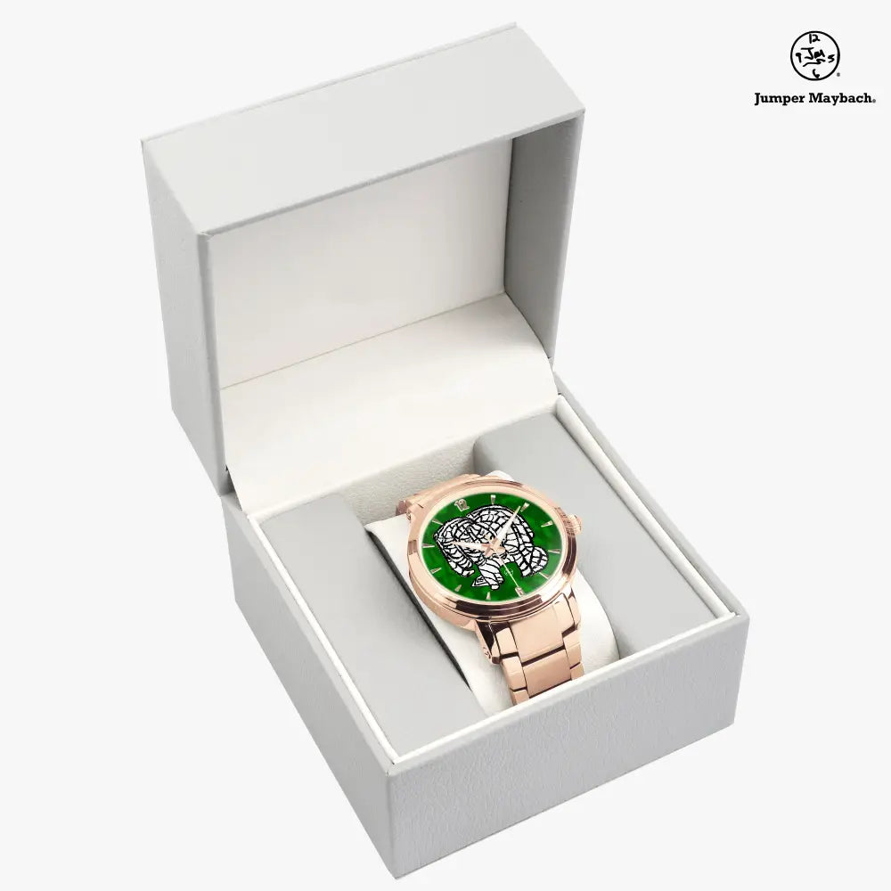 Noble Elephant Steel Strap Automatic Watch with indicators by Jumper Maybach® featuring a stainless steel band and classic dial design.