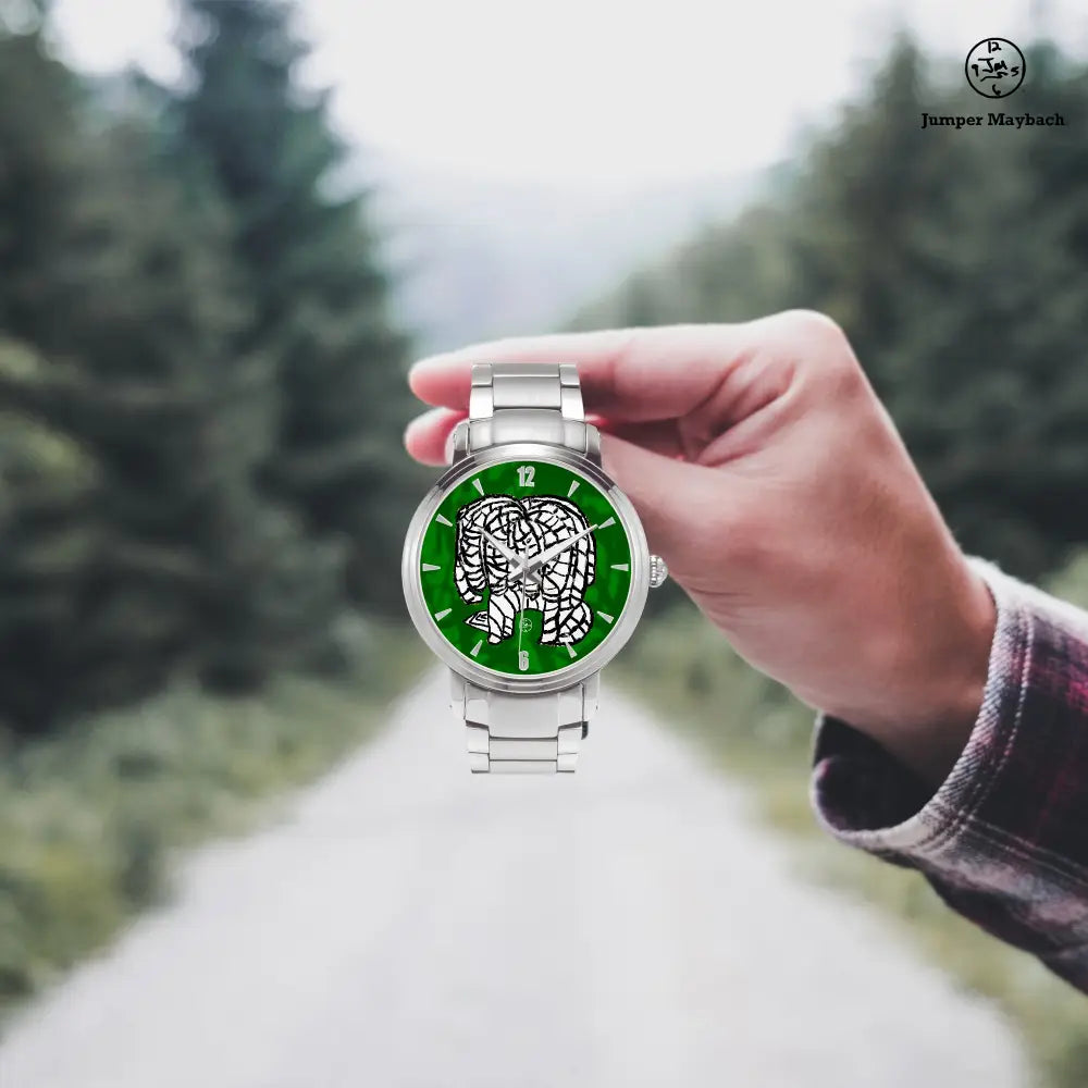 Noble Elephant Steel Strap Automatic Watch by Jumper Maybach with time indicators, featuring a sleek stainless steel band and classic design.