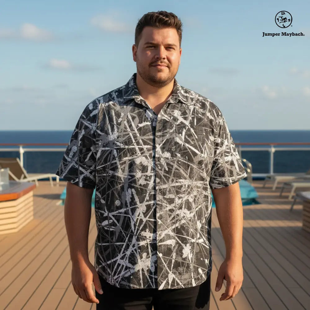 Nocturne Noir PLUS SIZE Resort UNISEX Shirt by Jumper Maybach® - Jumper Maybach Men's Clothing
