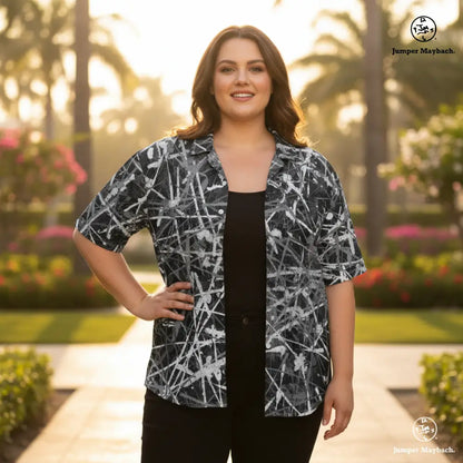 Nocturne Noir PLUS SIZE Resort UNISEX Shirt by Jumper Maybach® - Jumper Maybach Men's Clothing