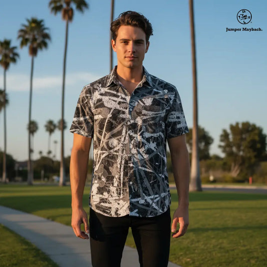 Nocturne Noir Resort unisex shirt by Jumper Maybach, featuring a stylish design, displayed on a mannequin.