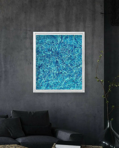 Ocean print on paper by Jumper Maybach, featuring a vibrant ocean scene with waves and horizon in a lifestyle setting.