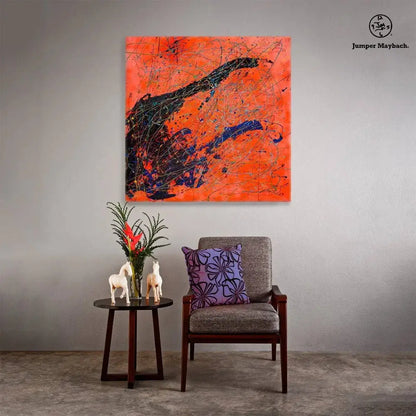 Orange Eclipse (Embellished-Hand Signed by the Artist) - Jumper Maybach giclee