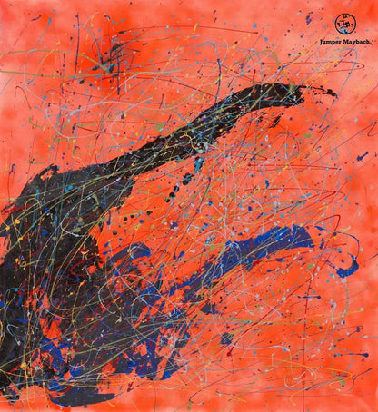 Orange Eclipse (Embellished-Hand Signed by the Artist) - Jumper Maybach giclee