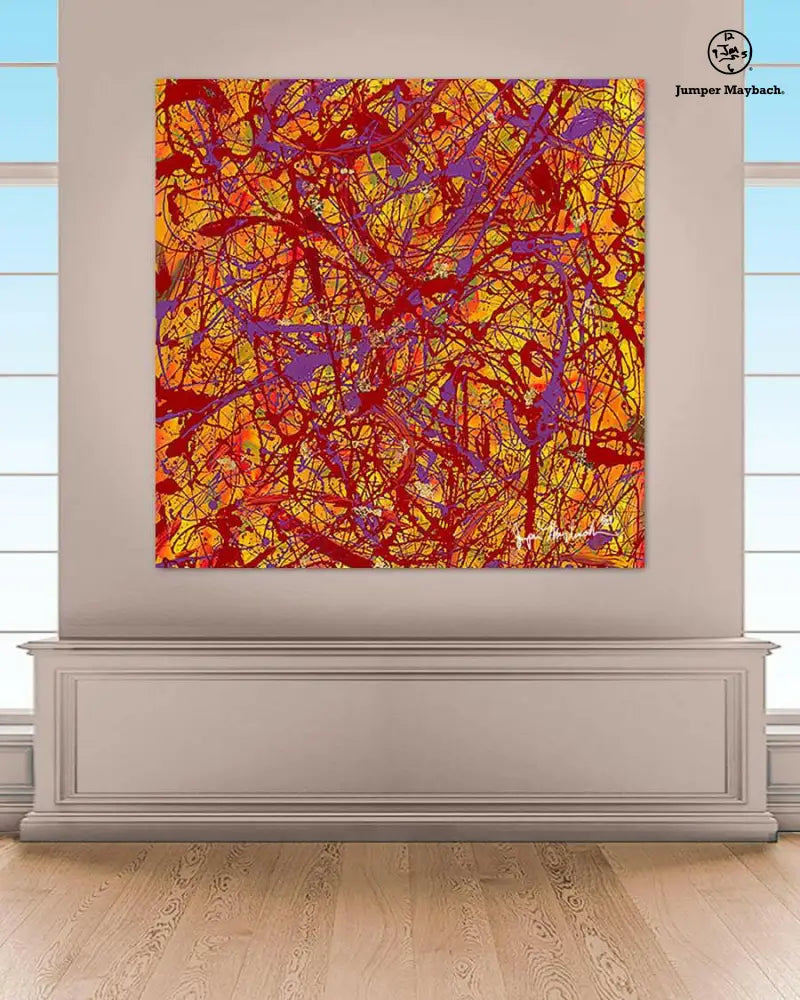 Orange Space (Embellished-Hand Signed by the Artist) - Jumper Maybach giclee