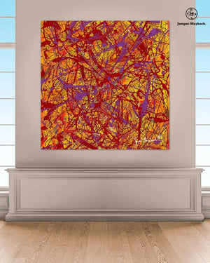 Orange Space  (Embellished-Hand Signed by the Artist)